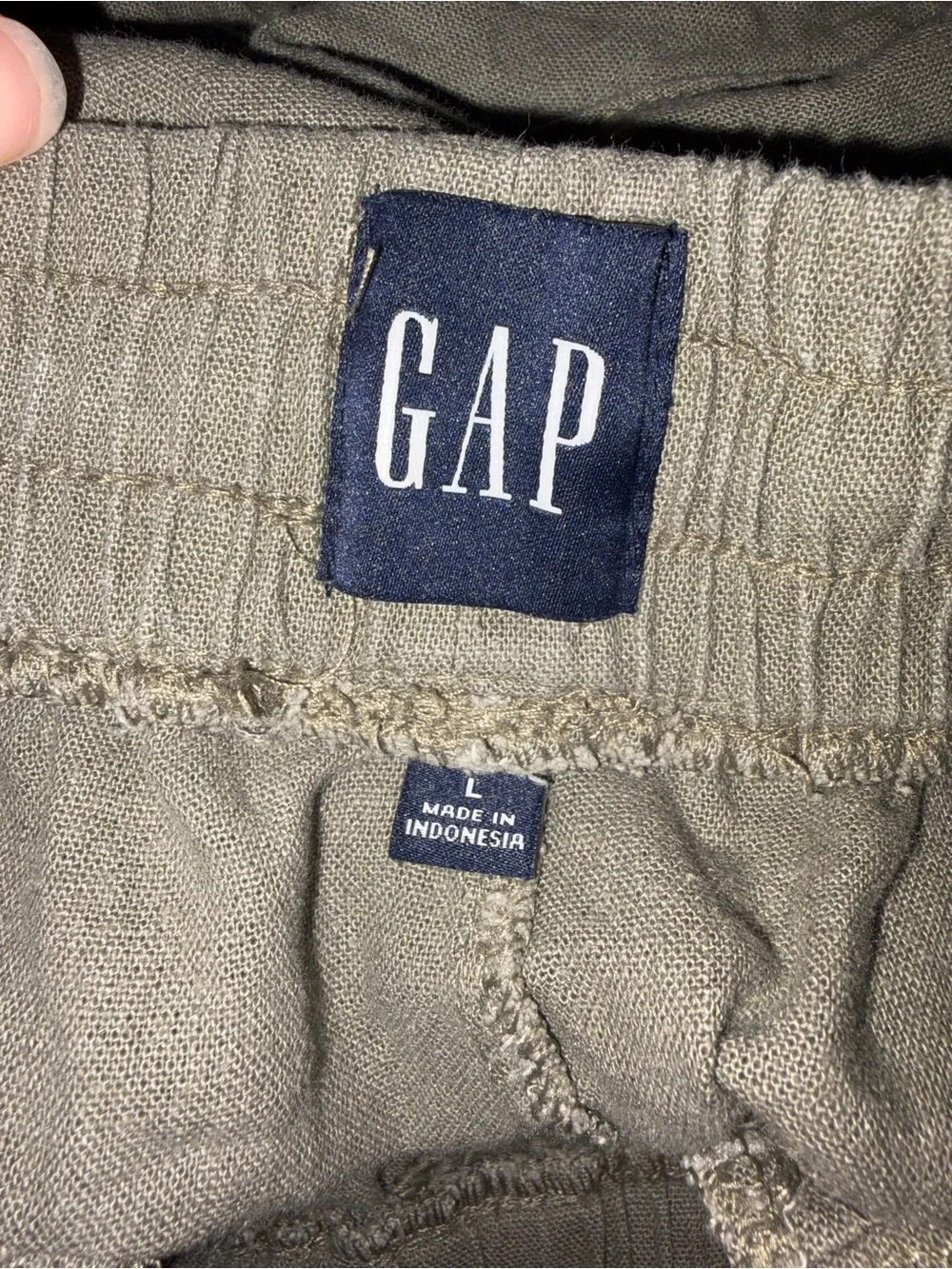 Gap Casual Olive Drawstring Linen Blend Shorts